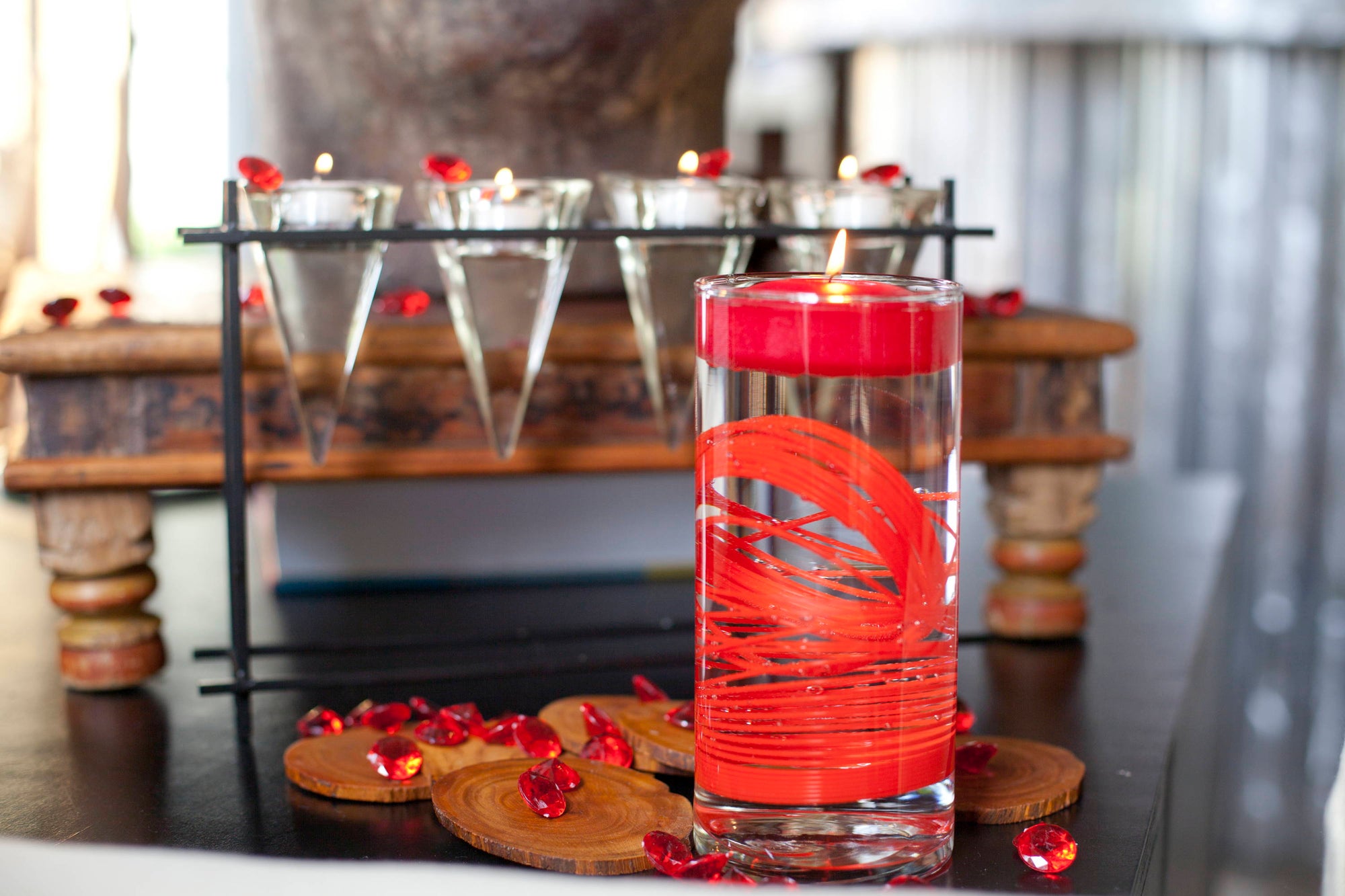 Create Fun Looks With Red Floating Candles Using Unexpected Items!