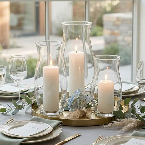 Hurricane Vases & Glass Chimney Shades