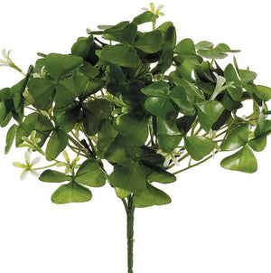 Clover Bush 9.5" with White Flower Accents