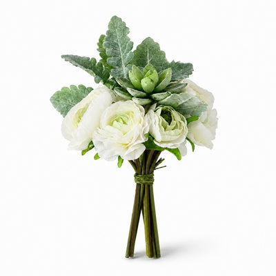 Petite Succulent and Ranunculus Flower Bouquet 9" - thumbnail number 1