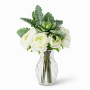Petite Succulent and Ranunculus Flower Bouquet 9" - thumbnail number 2
