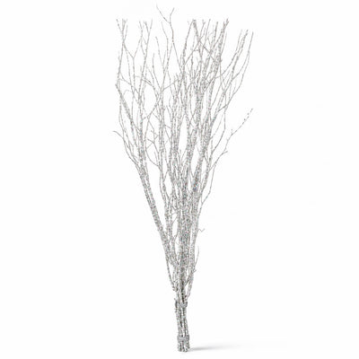 Birch Tree Branch Bundle Sequin Silver Sparkle 43"-48"