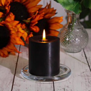 Richland Pillar Candles 3"x3" Black Set of 48