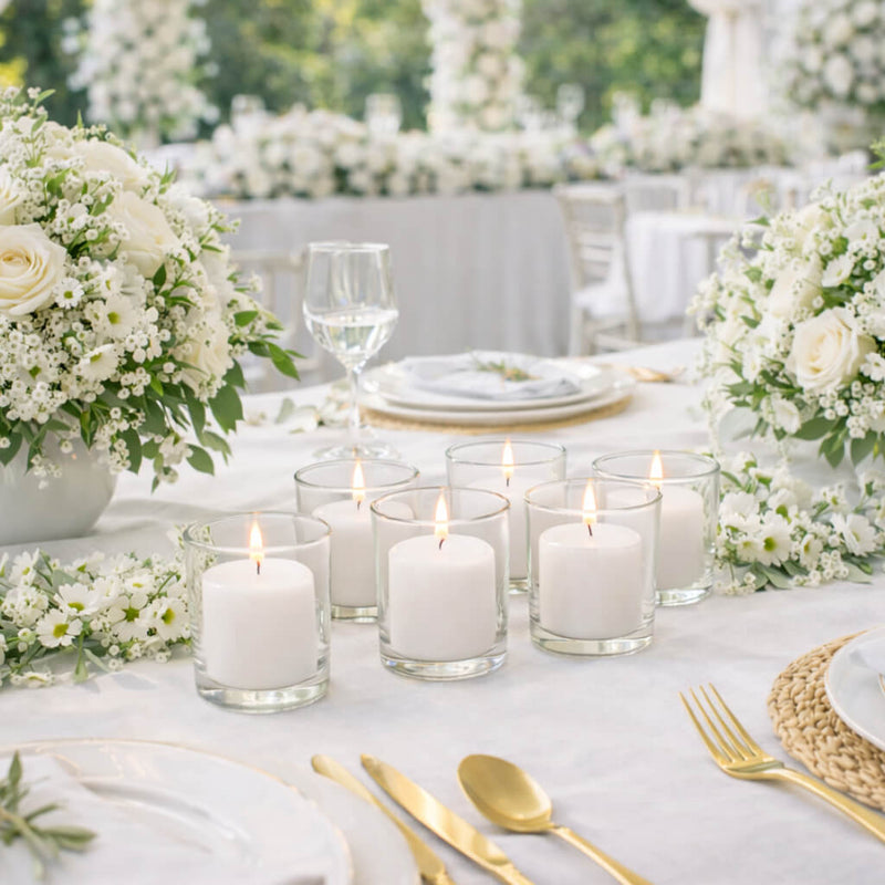 Richland Votive Candles & Eastland Clear Votive Holders Set of 12 - White - Citronella Scented - thumbnail number 4