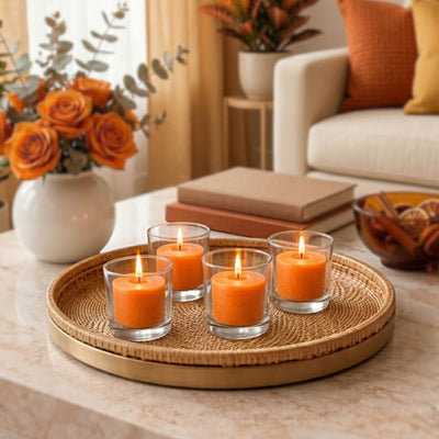 Richland Votive Candles & Eastland Clear Votive Holders Set of 72 - Orange - Citrus Fruit Scented - thumbnail number 7