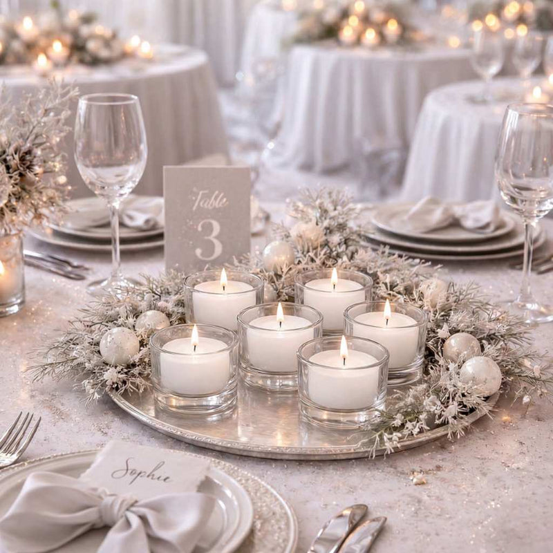Richland Clear Cup Extended Burn Tealight Candles White Unscented Set of 400 - thumbnail number 5