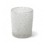Frosted sparkle votive holder with textured glass finish on white background - thumbnail number 1