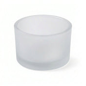 Frosted glass tealight holder on white background - thumbnail number 1