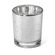 A Silver Mercury Votive Holder isolated on a plain white background - thumbnail number 1