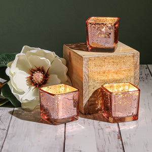 Richland Rose Gold Mercury Square Votive Holder