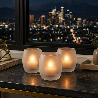 Eastland Grande Hurricane Votive Candle Holder Frosted Set of 12 - thumbnail number 7