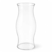 An empty clear glass Hurricane Pillar Candle Lamp isolated on a white background - thumbnail number 1