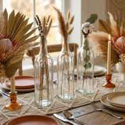 Glass Square Bottle vases with dried stems arranged on a bohemian table setting - thumbnail number 5