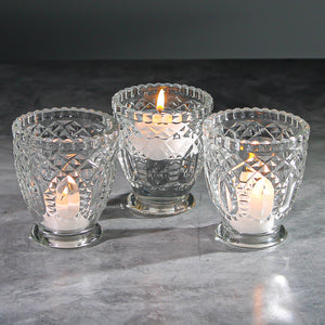 Richland Royal Textured Glass Votive Holder Grande Clear Set of 6