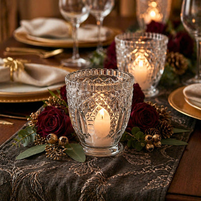 Richland Royal Textured Glass Votive Holder Grande Clear Set of 6 - thumbnail number 5