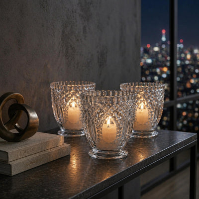 Richland Royal Textured Glass Votive Holder Grande Clear Set of 6 - thumbnail number 7