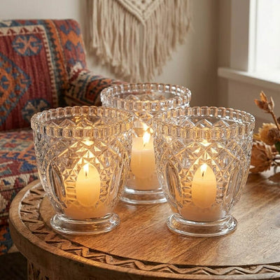 Richland Royal Textured Glass Votive Holder Grande Clear Set of 6 - thumbnail number 8