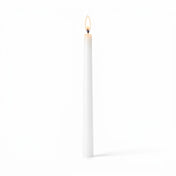 Glowing white taper candle isolated on white background - thumbnail number 2