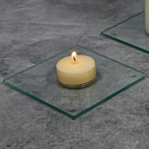 Richland Clear Cup Tealight Candles Ivory Vanilla Scented Set of 50