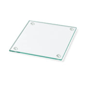 A simple clear glass Square Coaster 4" isolated on a clean white surface - thumbnail number 1