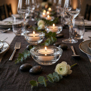 Eastland Chunky Tealight Candle Holder Clear Set of 12