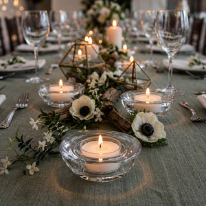 Eastland Chunky Tealight Candle Holder Clear Set of 12