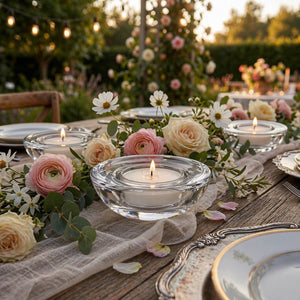 Eastland Chunky Tealight Candle Holder Clear Set of 12