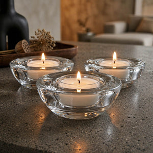 Eastland Chunky Tealight Candle Holder Clear Set of 12