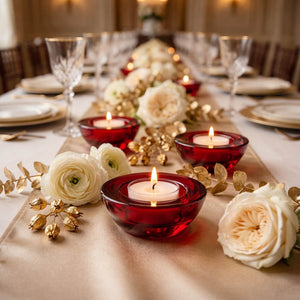 Eastland Chunky Tealight Candle Holder Red Set of 12