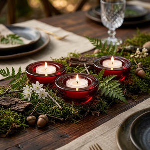 Eastland Chunky Tealight Candle Holder Red Set of 12