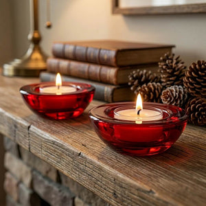 Eastland Chunky Tealight Candle Holder Red Set of 12