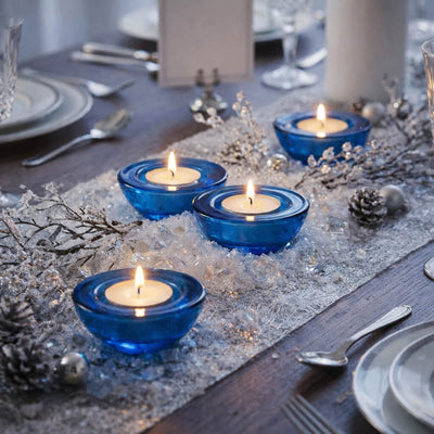 Eastland Chunky Tealight Candle Holder Blue Set of 12 - thumbnail number 4