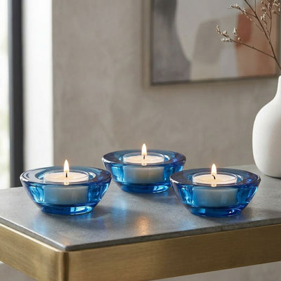 Eastland Chunky Tealight Candle Holder Blue Set of 12 - thumbnail number 7