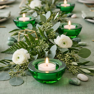 Eastland Chunky Tealight Candle Holder Green Set of 12