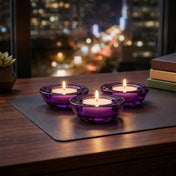 Eastland Chunky Tealight Candle Holder Purple Set of 12 - thumbnail number 8