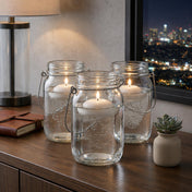 Upscale Large Mason Jar with Handle trio in a luxury interior setting - thumbnail number 8