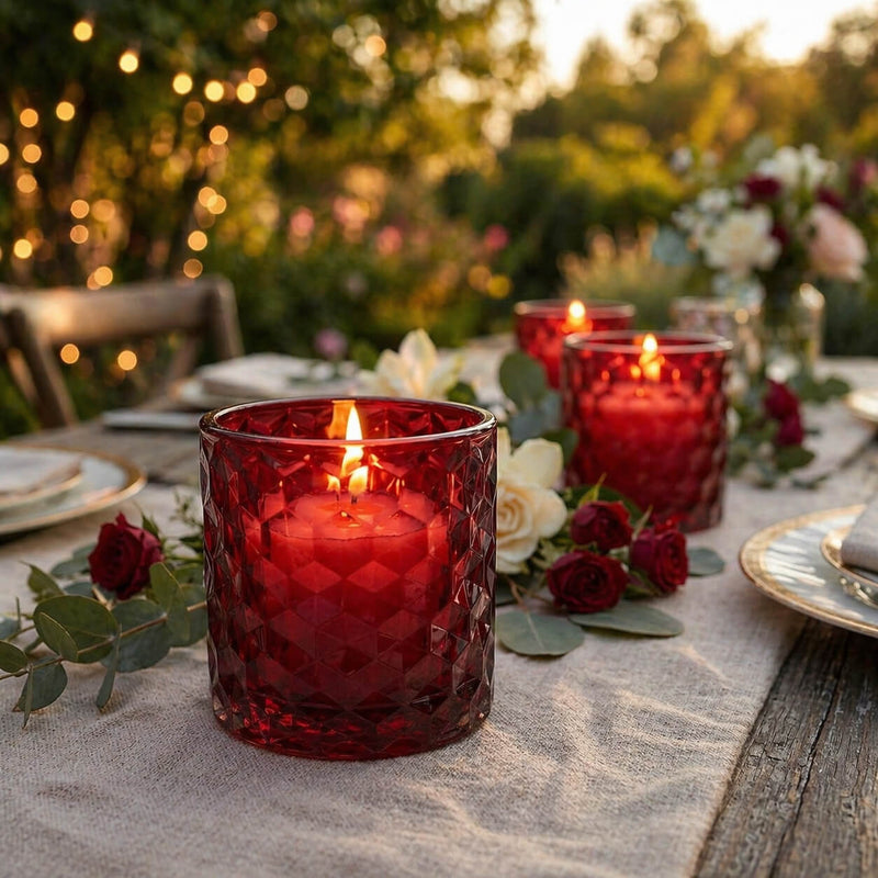 Richland Red Chunky Honeycomb Glass Votive & Tealight Holder Set of 12 - thumbnail number 7