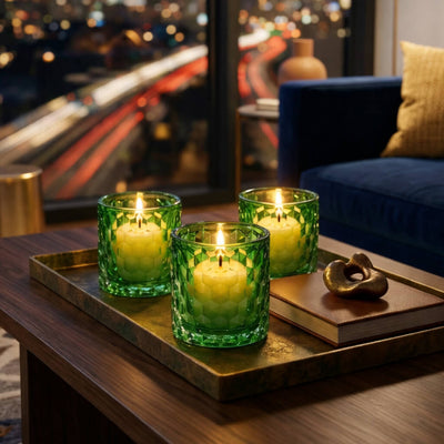 Richland Green Chunky Honeycomb Glass Votive & Tealight Holder Set of 12 - thumbnail number 9