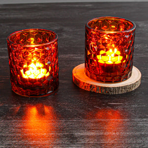 Richland Amber Chunky Honeycomb Glass Votive & Tealight Holder