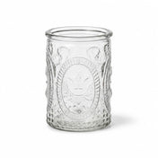 Textured clear glass candle holder on a white background - thumbnail number 1