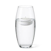 10" clear vase with water and an unlit floating white candle - thumbnail number 4