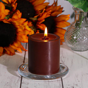 Richland Pillar Candles 3"x3" Brown Set of 48