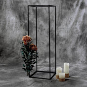 Matte Black 40" Rectangular Metal Flower Stands – 2-Pack Geometric Column Frames for Stylish Tablescapes - thumbnail number 2