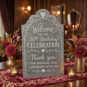 Elegant Standing Metal Placard Sign 9" x 14" Zinc - thumbnail number 3