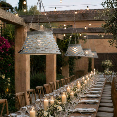 Tuscan 11" Olive Tub Zinc Lampshade - thumbnail number 5