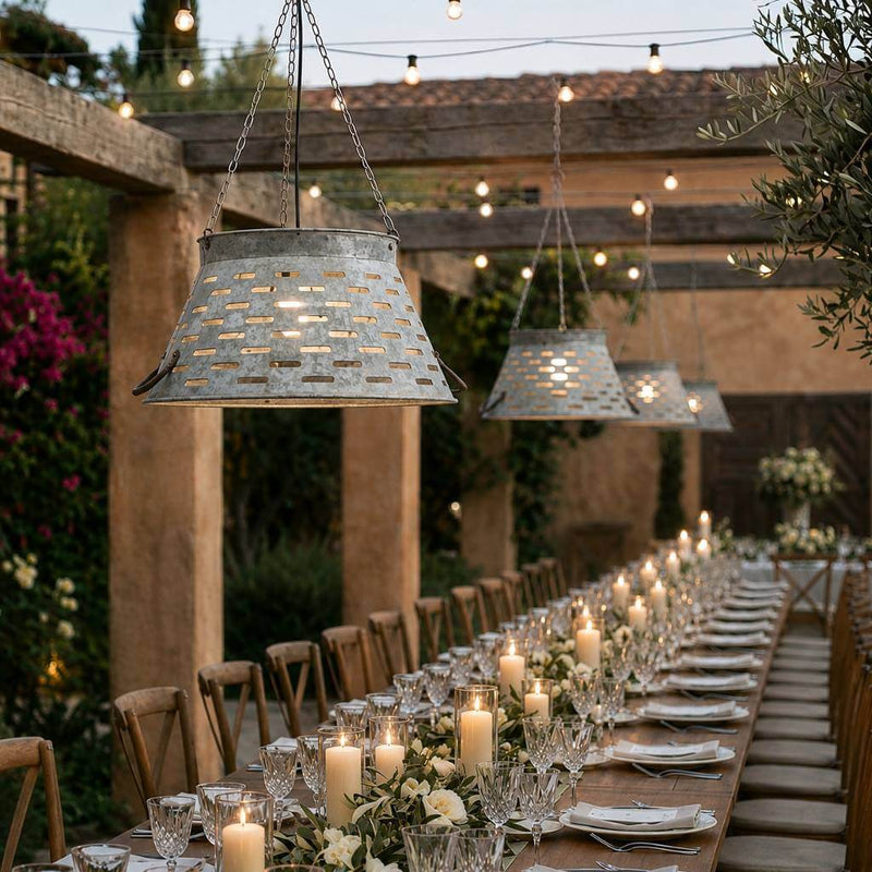 Tuscan 11" Olive Tub Zinc Lampshade - thumbnail number 5