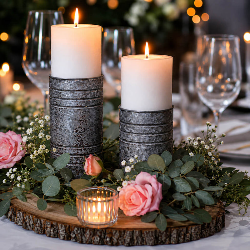 Zinc Cylinder Vase & Pillar Candle Holder 6" - thumbnail number 6