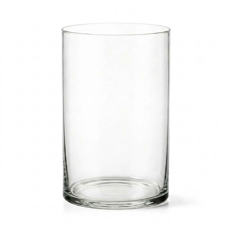 A clear glass cylinder vase isolated on a plain white background - thumbnail number 1