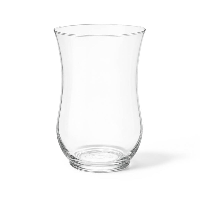 A simple and elegant empty 10.5 Hurricane Vase sitting on a white surface - thumbnail number 1