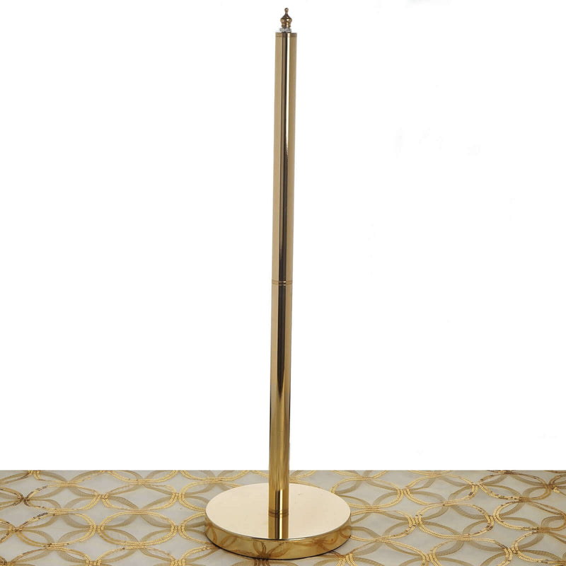 Set of 3 Metal Chandelier Lamp Stand Poles with Base – Gold Decorative Lamp Accessories - thumbnail number 2